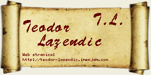 Teodor Lazendić vizit kartica